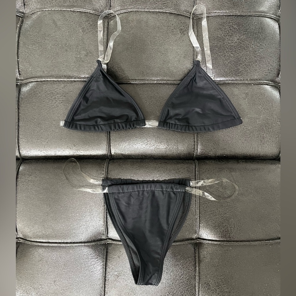 JLuxlabel Black bathing suit with clear straps
